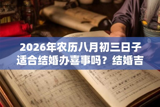 2026年农历八月初三日子适合结婚办喜事吗？结婚吉时有哪些？