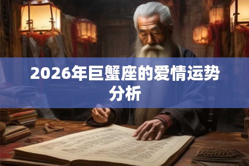 2026年巨蟹座的爱情运势分析