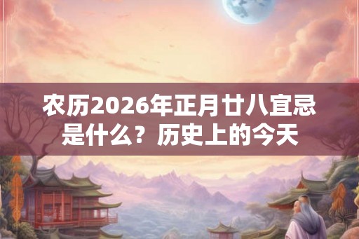 农历2026年正月廿八宜忌是什么?历史上的今天 农历2026年正月廿八宜忌是什么?历史上的今天