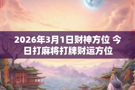 2026年3月1日财神方位 今日打麻将打牌财运方位