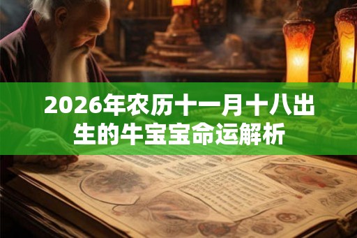 2026年农历十一月十八出生的牛宝宝命运解析