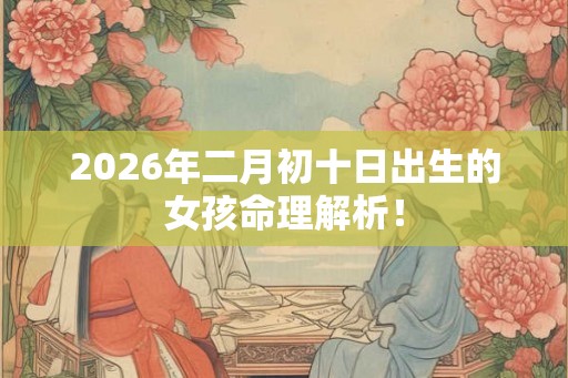 2026年二月初十日出生的女孩命理解析！