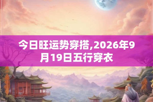 今日旺运势穿搭,2026年9月19日五行穿衣