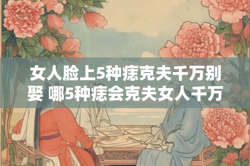 女人脸上5种痣克夫千万别娶 哪5种痣会克夫女人千万别娶