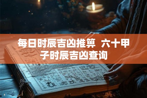 每日时辰吉凶推箅 六十甲子时辰吉凶查询 每日时辰吉凶推箅 六十甲子时辰吉凶查询