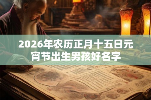 2026年农历正月十五日元宵节出生男孩好名字