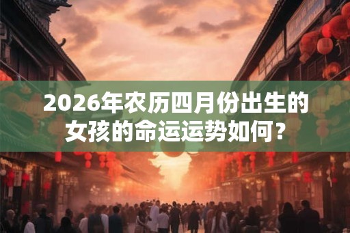 2026年农历四月份出生的女孩的命运运势如何？