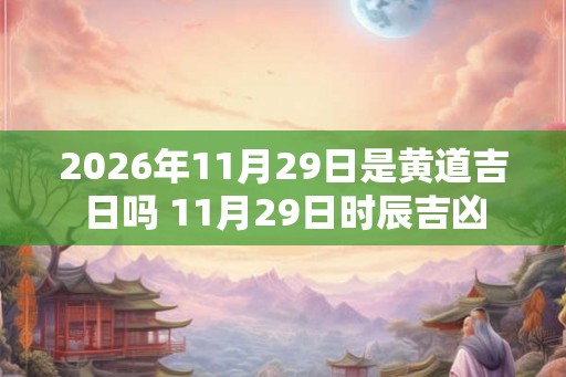 2026年11月29日是黄道吉日吗 11月29日时辰吉凶 2026年11月29日是黄道吉日吗 11月29日时辰吉凶
