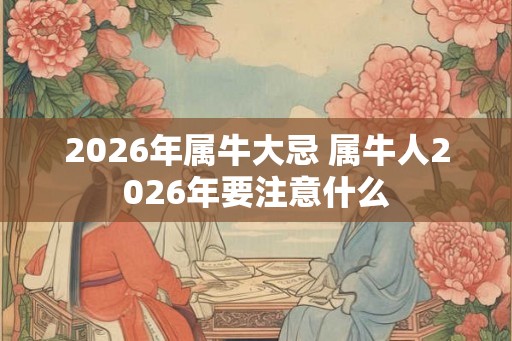 2026年属牛大忌 属牛人2026年要注意什么