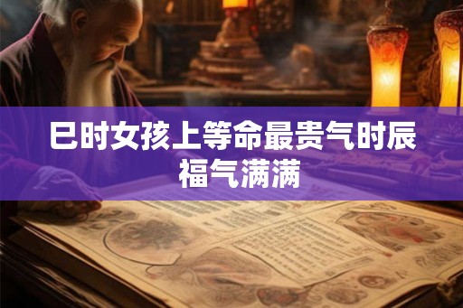 巳时女孩上等命最贵气时辰  福气满满