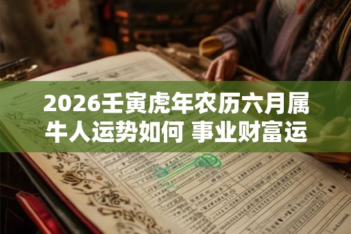 2026壬寅虎年农历六月属牛人运势如何 事业财富运程好不好