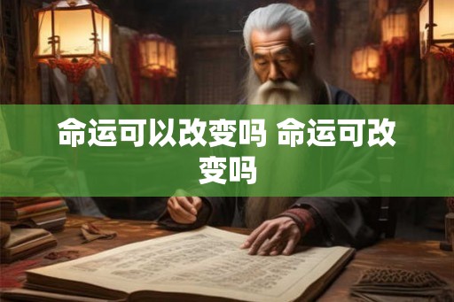 命运可以改变吗 命运可改变吗 命运可以改变吗 命运可改变吗