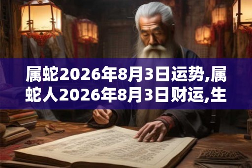 属蛇2026年8月3日运势,属蛇人2026年8月3日财运,生肖蛇2026年8月3日运势
