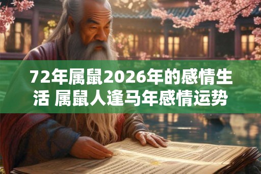 72年属鼠2026年的感情生活 属鼠人逢马年感情运势如何