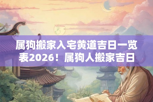 属狗搬家入宅黄道吉日一览表2026！属狗人搬家吉日查询