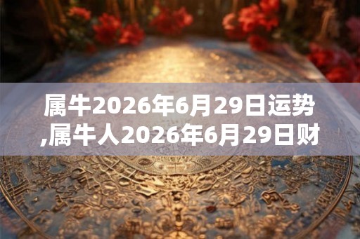 属牛2026年6月29日运势,属牛人2026年6月29日财运,生肖牛2026年6月29日运势