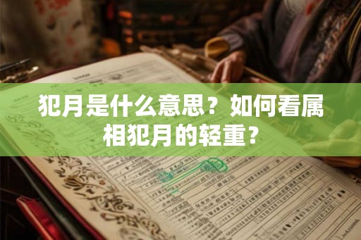 犯月是什么意思？如何看属相犯月的轻重？