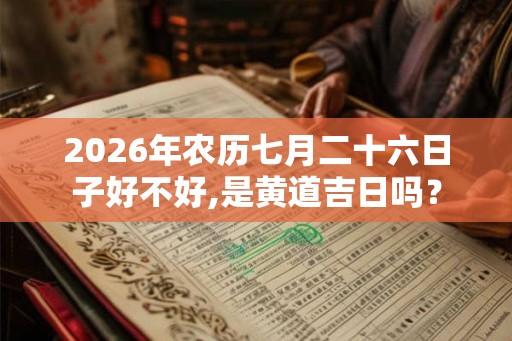 2026年农历七月二十六日子好不好,是黄道吉日吗？