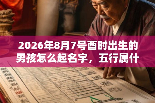 2026年8月7号酉时出生的男孩怎么起名字，五行属什么