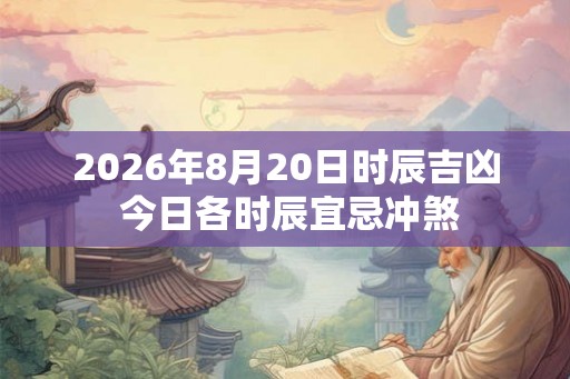 2026年8月20日时辰吉凶 今日各时辰宜忌冲煞