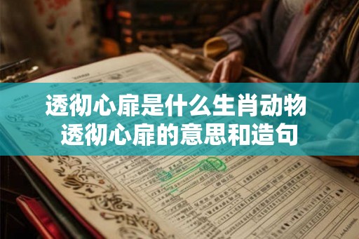 透彻心扉是什么生肖动物 透彻心扉的意思和造句