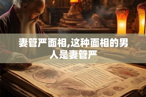 妻管严面相,这种面相的男人是妻管严