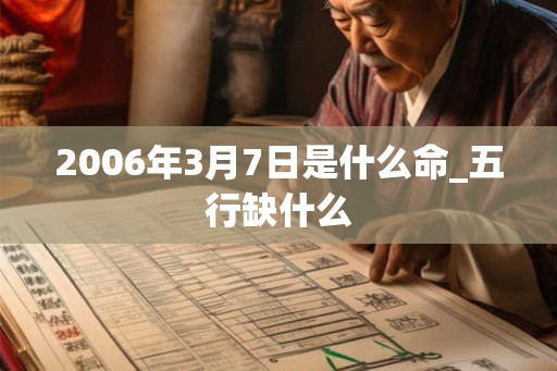 2006年3月7日是什么命_五行缺什么 2006年3月7日是什么命_五行缺什么