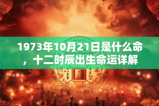 1973年10月21日是什么命，十二时辰出生命运详解