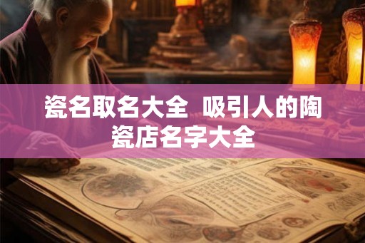 瓷名取名大全  吸引人的陶瓷店名字大全