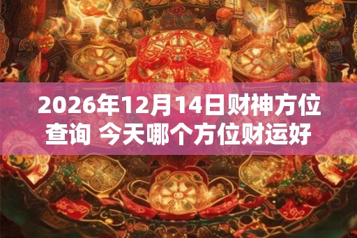 2026年12月14日财神方位查询 今天哪个方位财运好