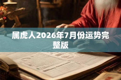属虎人2026年7月份运势完整版