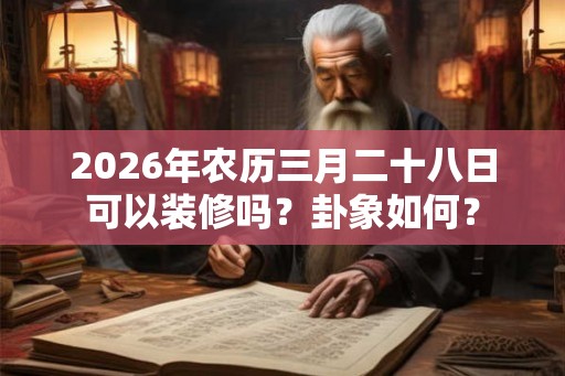 2026年农历三月二十八日可以装修吗？卦象如何？