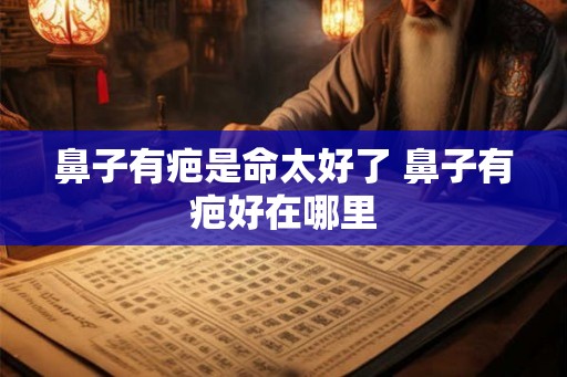 鼻子有疤是命太好了 鼻子有疤好在哪里