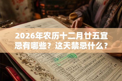 2026年农历十二月廿五宜忌有哪些?这天禁忌什么? 2026年农历十二月廿五宜忌有哪些?这天禁忌什么?