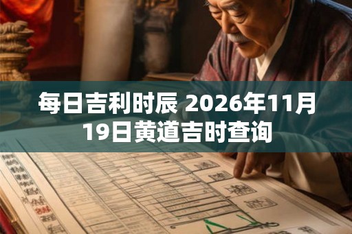 每日吉利时辰 2026年11月19日黄道吉时查询 每日吉利时辰 2026年11月19日黄道吉时查询