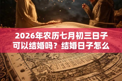 2026年农历七月初三日子可以结婚吗？结婚日子怎么样？