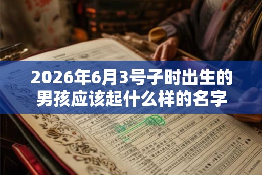 2026年6月3号子时出生的男孩应该起什么样的名字