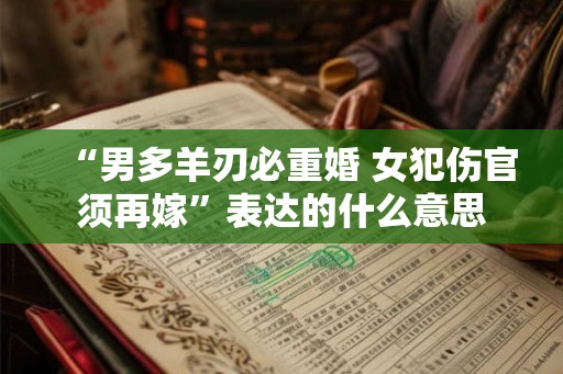 “男多羊刃必重婚 女犯伤官须再嫁”表达的什么意思