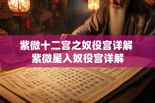紫微十二宫之奴役宫详解 紫微星入奴役宫详解