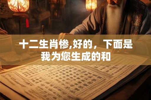 十二生肖惨,好的，下面是我为您生成的和