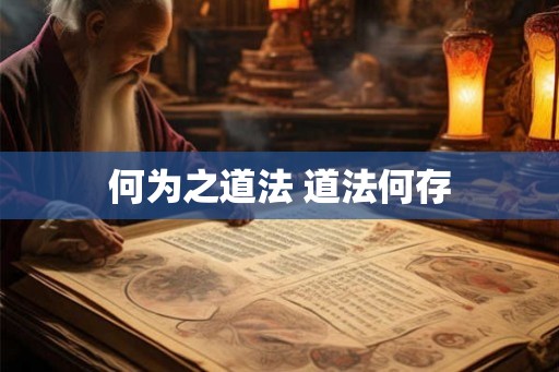 何为之道法 道法何存