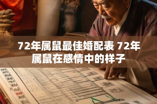 72年属鼠最佳婚配表 72年属鼠在感情中的样子