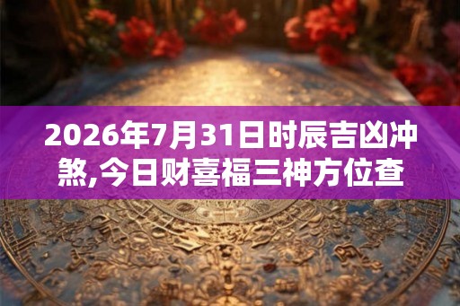 2026年7月31日时辰吉凶冲煞,今日财喜福三神方位查询 2026年7月31日时辰吉凶冲煞,今日财喜福三神方位查询
