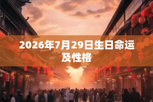 2026年7月29日生日命运及性格