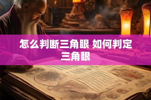 怎么判断三角眼 如何判定三角眼