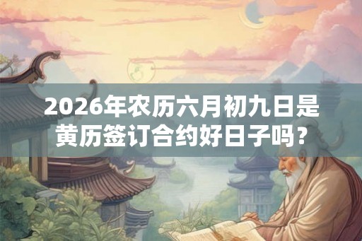 2026年农历六月初九日是黄历签订合约好日子吗？