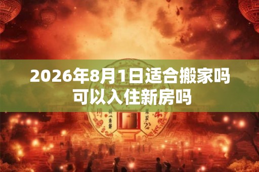 2026年8月1日适合搬家吗 可以入住新房吗
