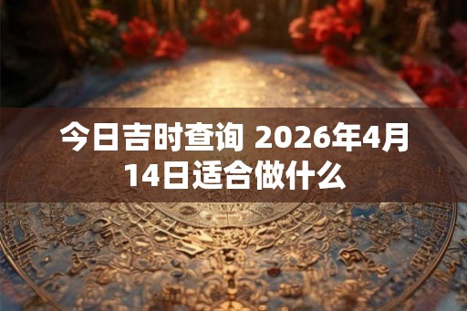 今日吉时查询 2026年4月14日适合做什么 今日吉时查询 2026年4月14日适合做什么