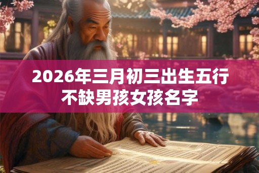 2026年三月初三出生五行不缺男孩女孩名字