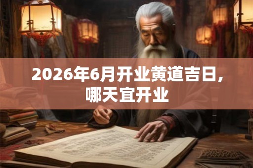 2026年6月开业黄道吉日,哪天宜开业